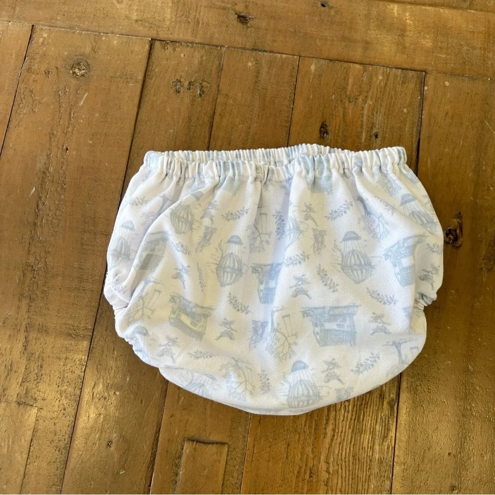 Chaupinet Clothing boutique Vintage Village Ruffle Dress 3-6 Months Blue White